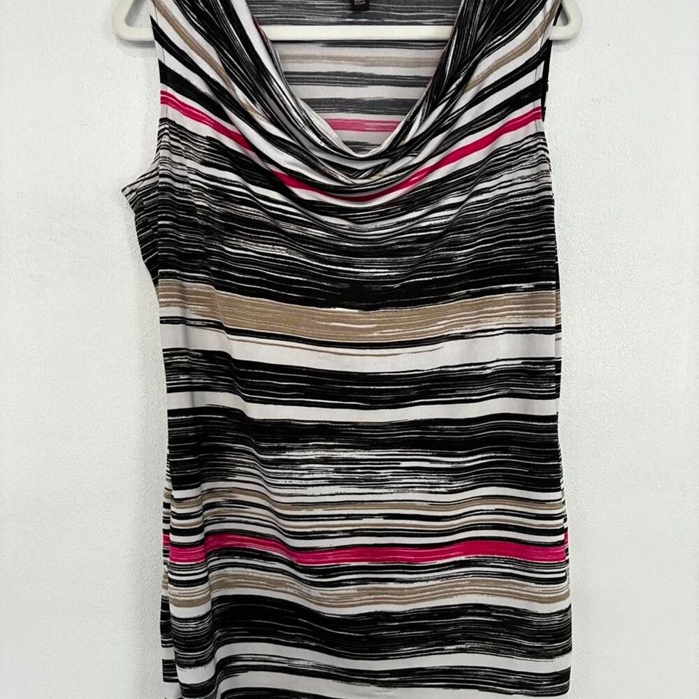 Dana-buchman Women's multi colored striped sleeveless top